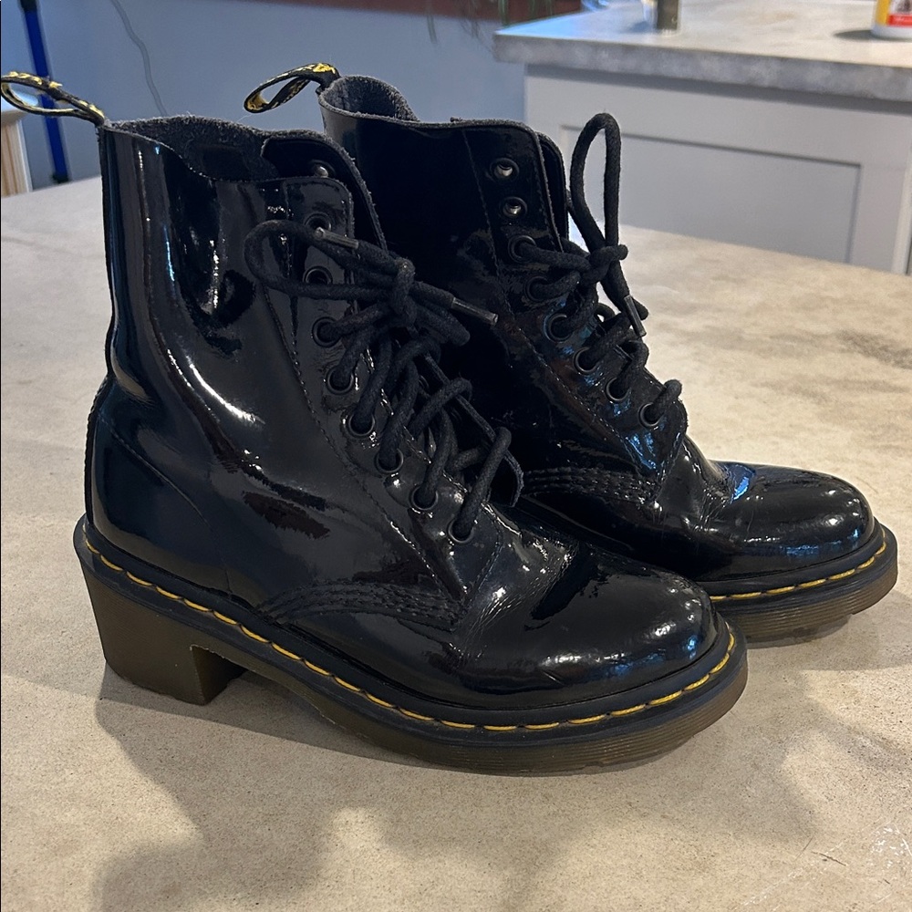 Dr. Martens Shiny Black Women's Combat Boots
